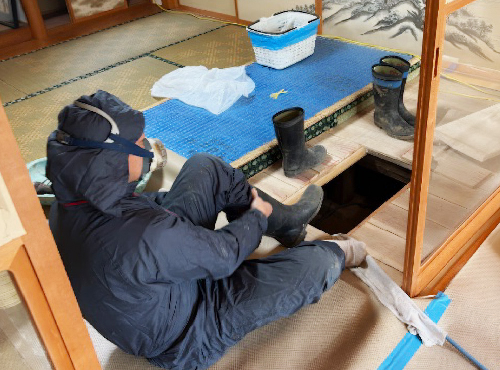 現場での施工の様子を撮影した写真